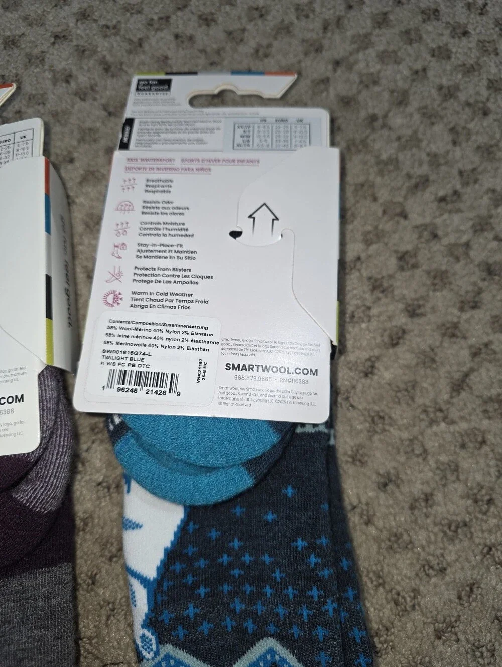 Smartwool Large Kids Ski Winter over the calf Socks Bundle